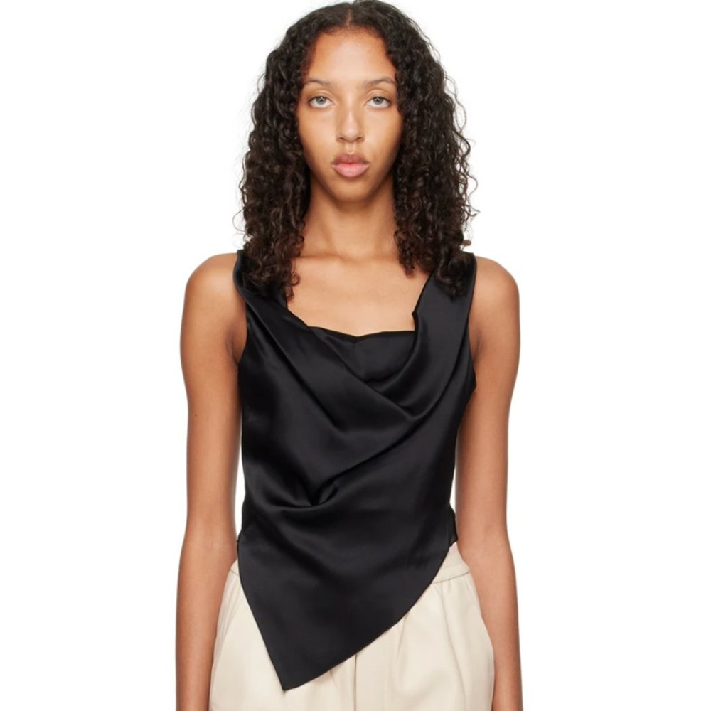 Nanushka Black Petra Tank Top, Sz M